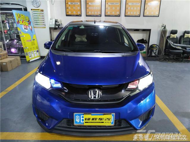 飞度gk5改4透镜激光大灯,本田超跑gk5宽体改装案例