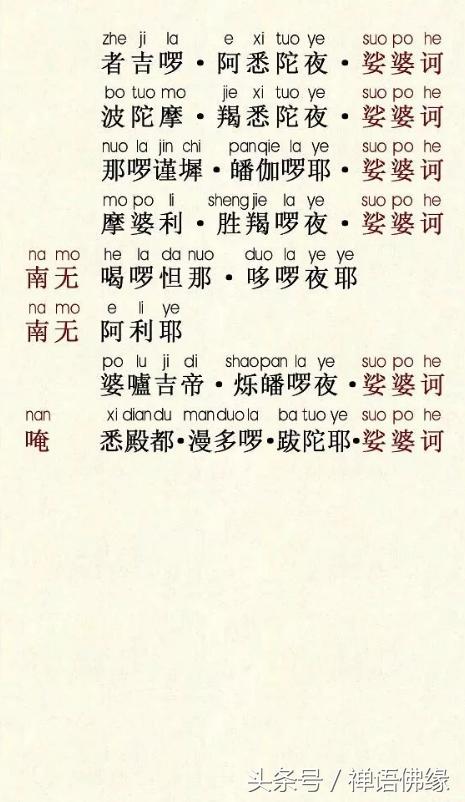 大悲咒速记版断句,大悲咒速记正版