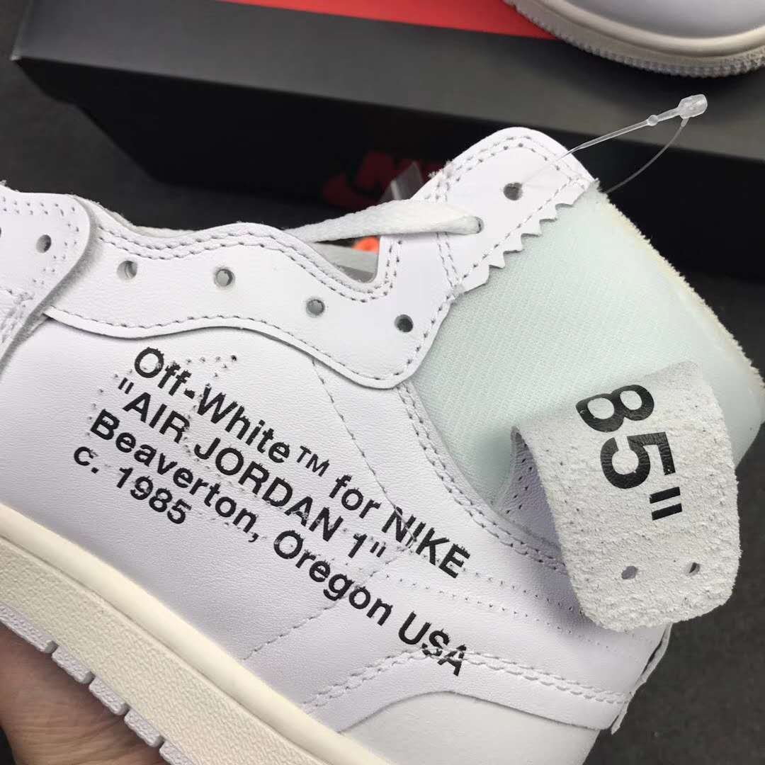 aj1联名offwhite纯白鞋头细节,nikeaj1低帮芝加哥红白黑测评