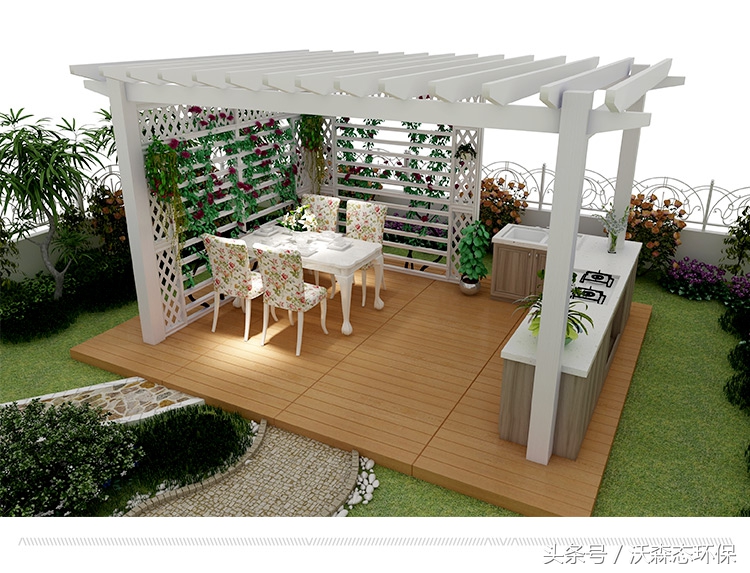 新中式阳台植物花架,阳台花架原木风