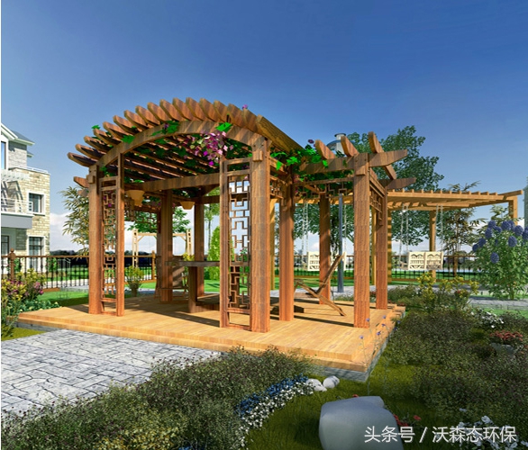 新中式阳台植物花架,阳台花架原木风