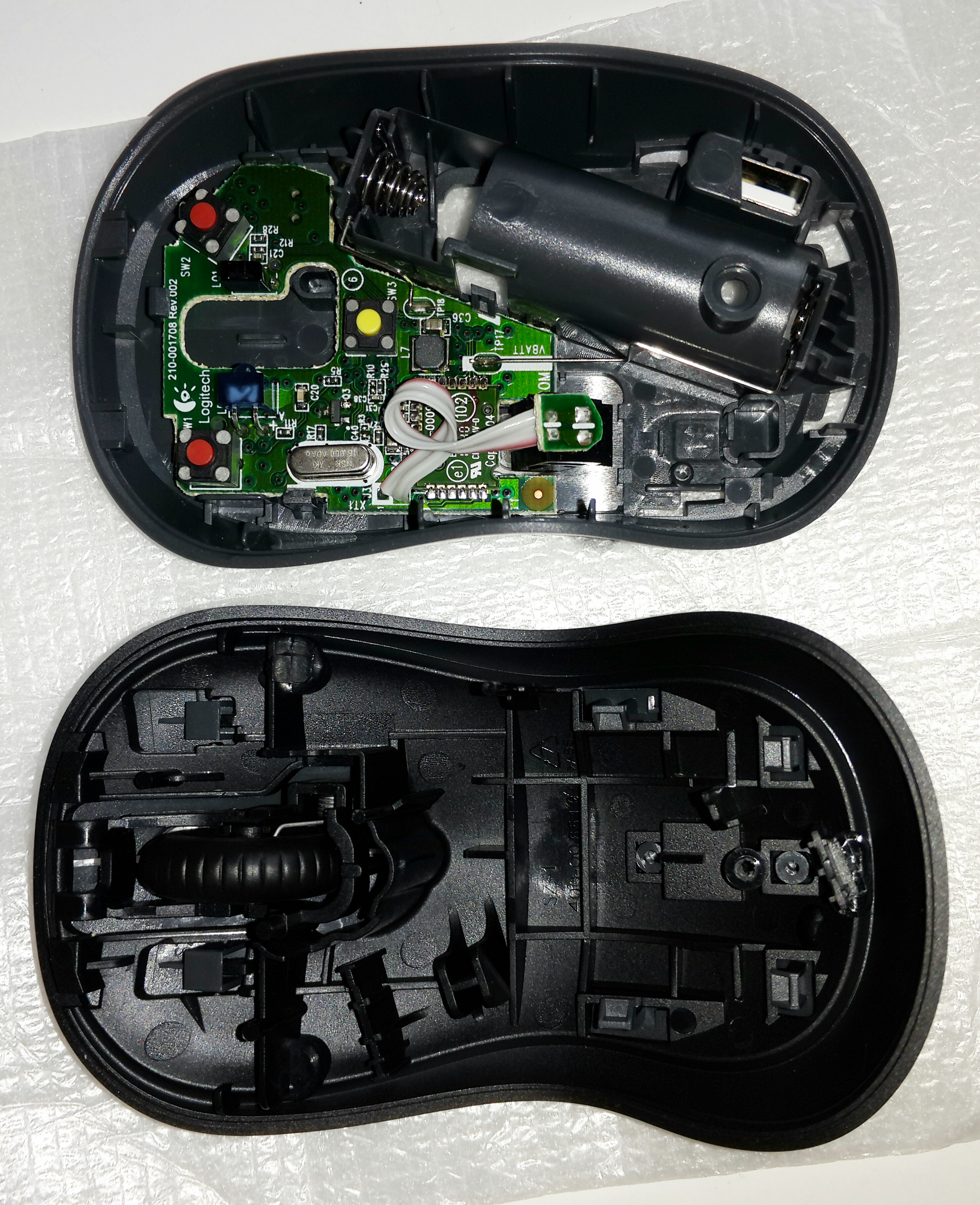 拆罗技无线鼠标的方法,拆一个全新的罗技m220无线鼠标