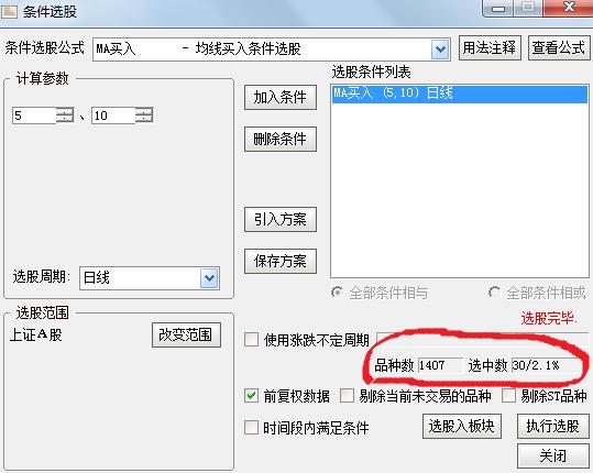 跳空站上250日均线选股公式,一支大阳线横穿所有均线选股公式