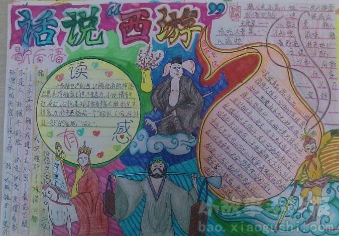怎样制作西游记手抄报,西游记思维导图手抄报