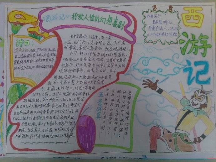怎样制作西游记手抄报,西游记思维导图手抄报