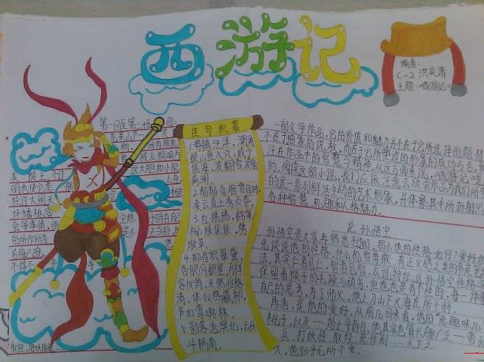 怎样制作西游记手抄报,西游记思维导图手抄报