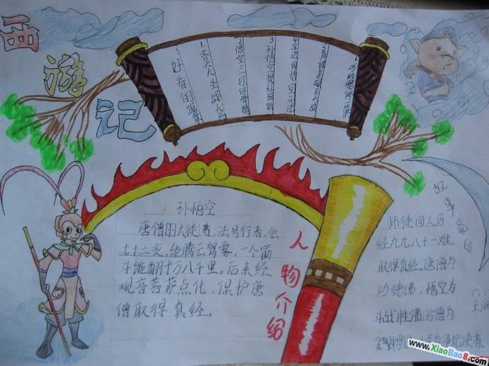 怎样制作西游记手抄报,西游记思维导图手抄报