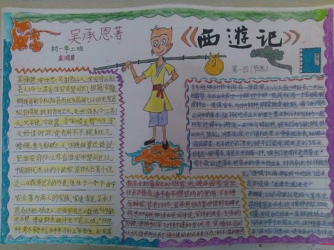 怎样制作西游记手抄报,西游记思维导图手抄报