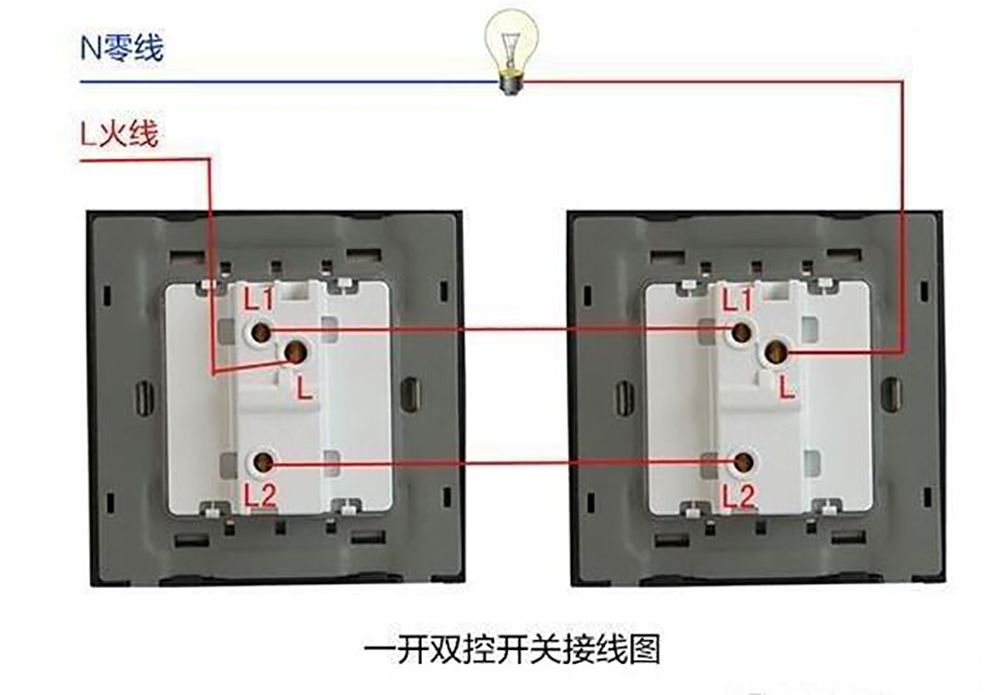 电工实操接线图一灯三控,电工知识一灯双控三控四控