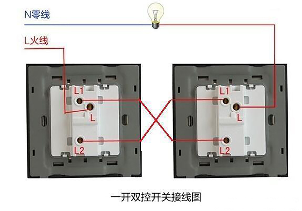 电工实操接线图一灯三控,电工知识一灯双控三控四控