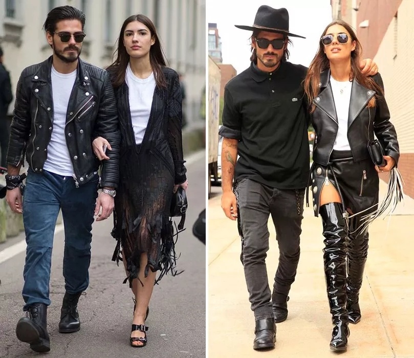 街拍街上夫妻秀恩爱,街拍路上秀恩爱