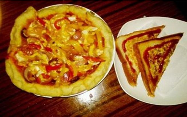 用电饼铛和剩馒头自制美味披萨,电饼铛都能做什么美味的早餐呢