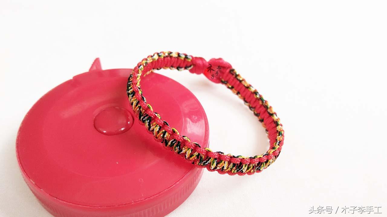 新手简单手链,平结红绳手链编法教程视频大全