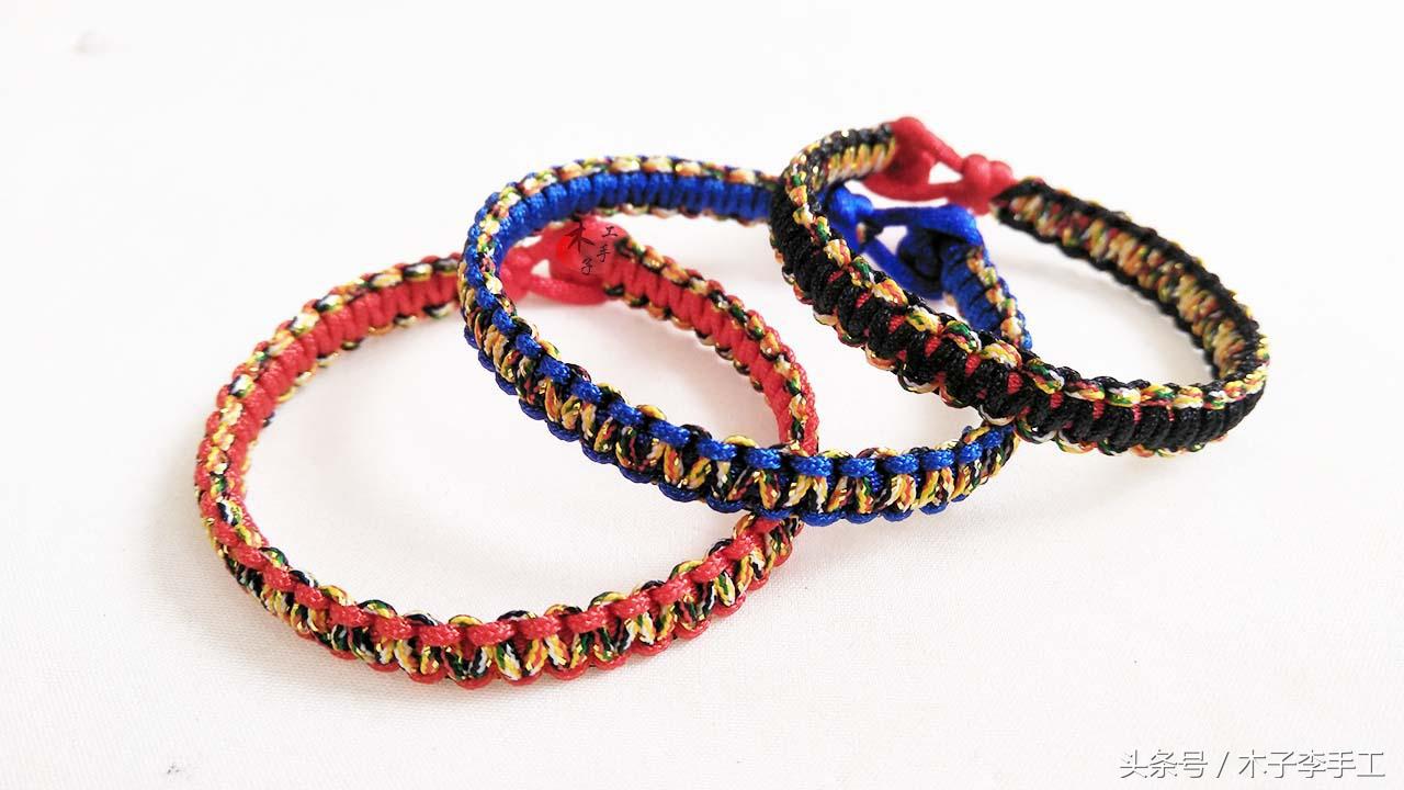 新手简单手链,平结红绳手链编法教程视频大全