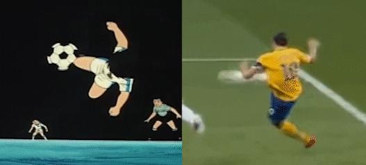 蝎子摆尾凌空抽射倒挂金钩,倒挂金钩凌空抽射大空翼