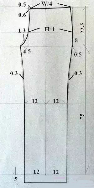 讲解裁剪裤子,一步一步画裤子裁剪图