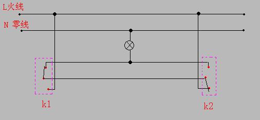 国际电工一开5孔开关正确接线图,电工知识一灯多控的接法