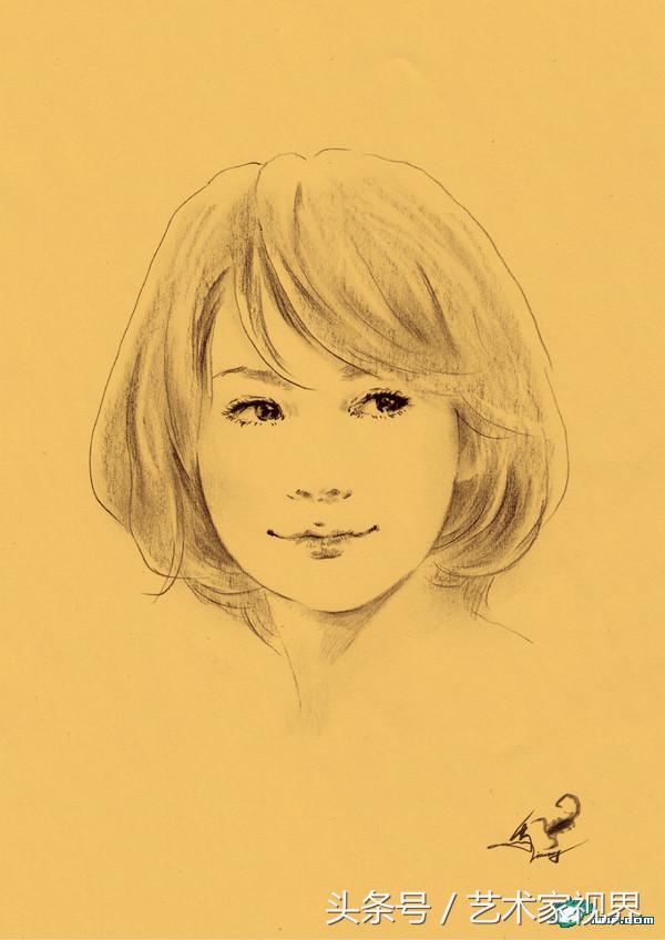 素描女生头像唯美图片,一张好的精美素描