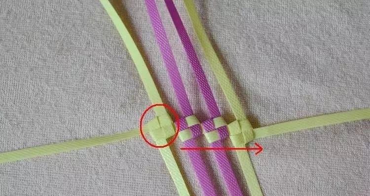 塑料带手工编织篮子收纳筐,塑料袋收纳筐