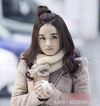 俏皮减龄中长发发型扎法,扎发发型简单又好看中长