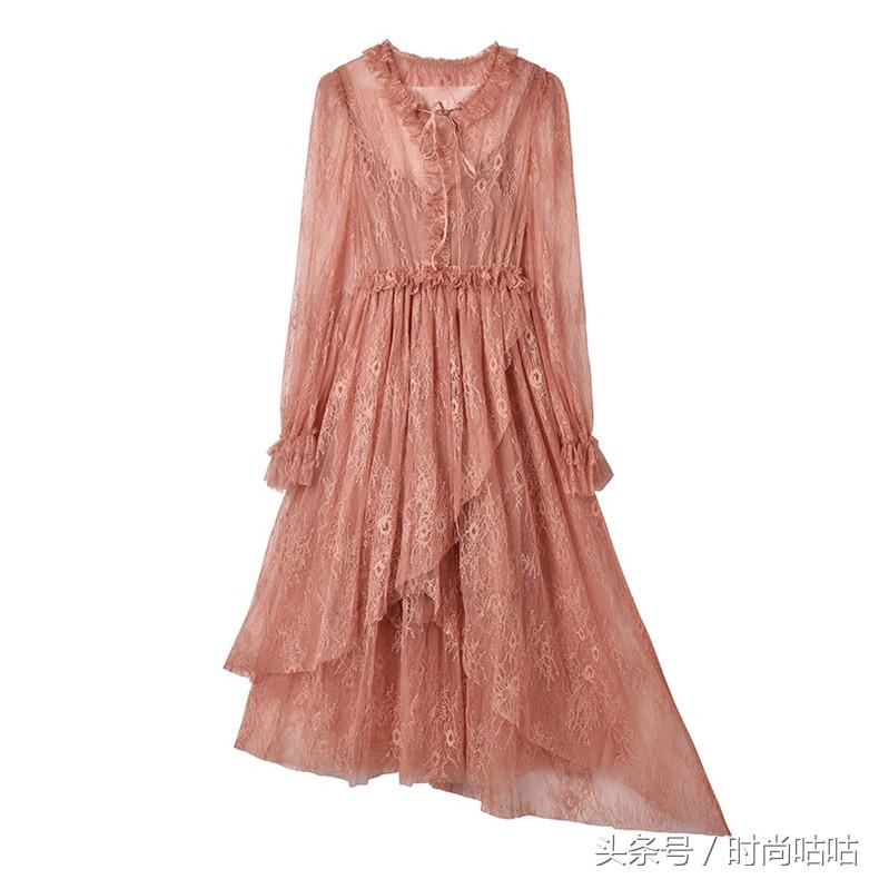 胖mm时尚荷叶边连衣裙,cos荷叶边连衣裙穿搭