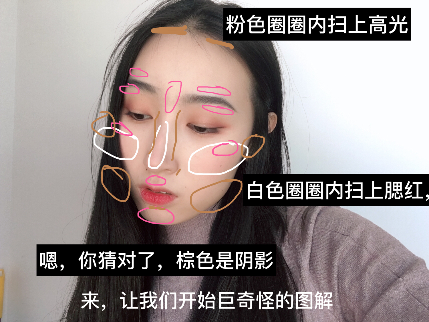 特别好看的彩虹在脸上的妆容教程,偏粉色的高光适合什么妆容