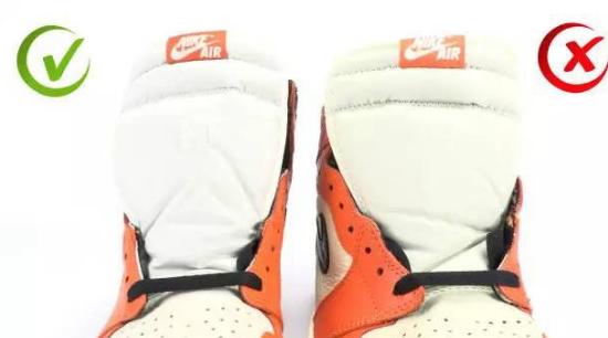 aj1小扣碎黑白橙真假,aj1扣碎球鞋真假对比