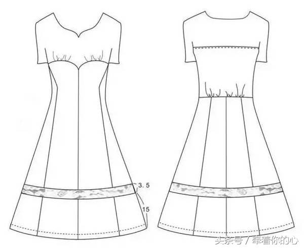 露肩袖连衣裙制版,抹胸连衣裙如何加肩带