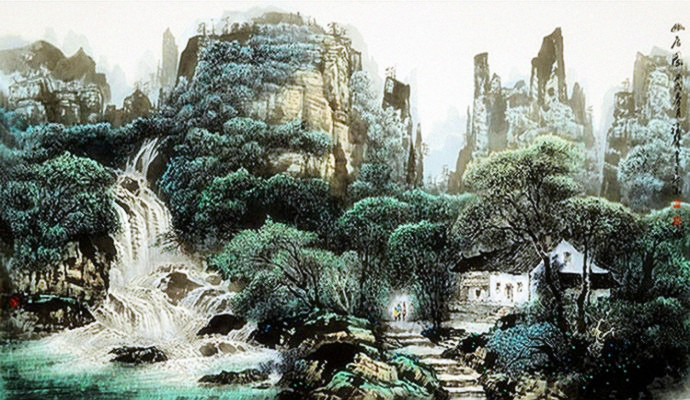 天天漫画网：画家沈福馨《空山不见人但闻人语声》