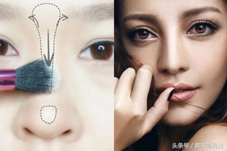塌鼻子鼻影的正确画法新手,鼻影液体修容只打亮鼻子
