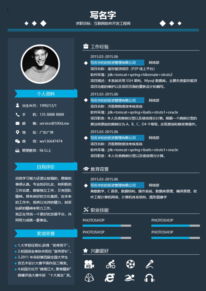 hr喜欢看什么样的简历模板,hr最喜欢的个人简历模板