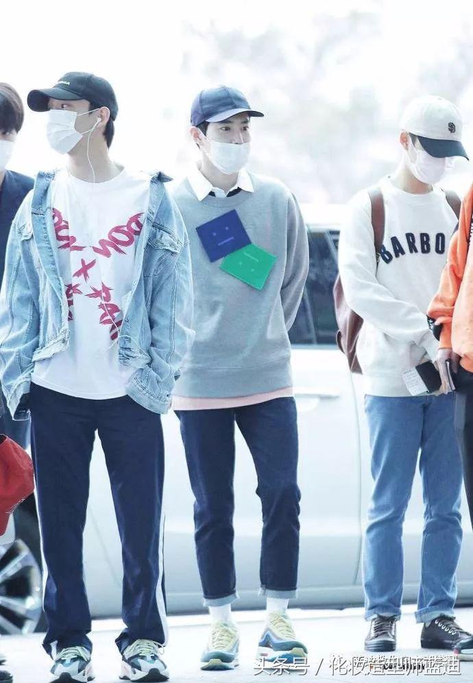 金俊勉，朴灿烈，都暻秀机场*服私**，活动*服私**搭配