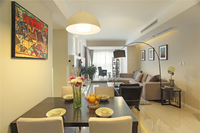 现代简约清新小公寓,90平米小公寓三室一厅