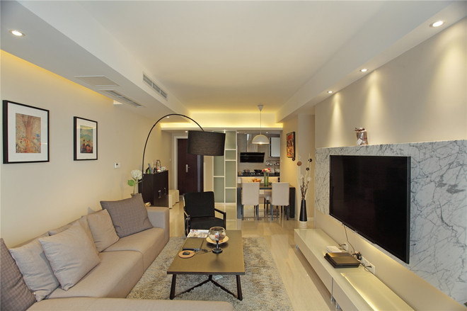 现代简约清新小公寓,90平米小公寓三室一厅