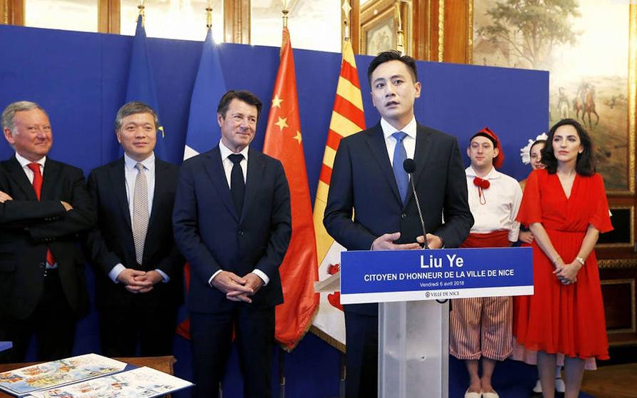 刘烨全票当选法国尼斯荣誉市民,同时也是第一个获此殊荣的中国人