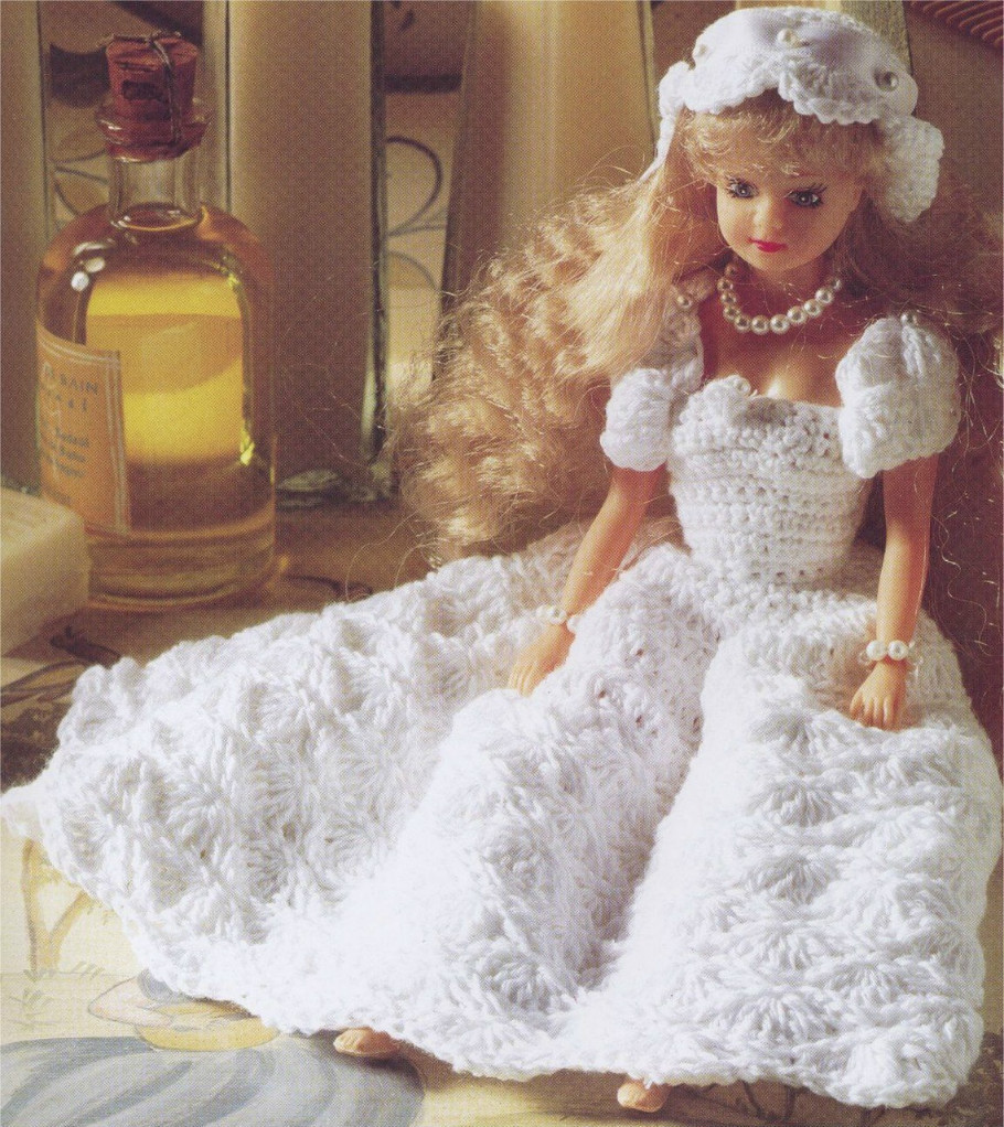 钩织芭比娃娃衣服,17厘米芭比娃娃衣钩织教程