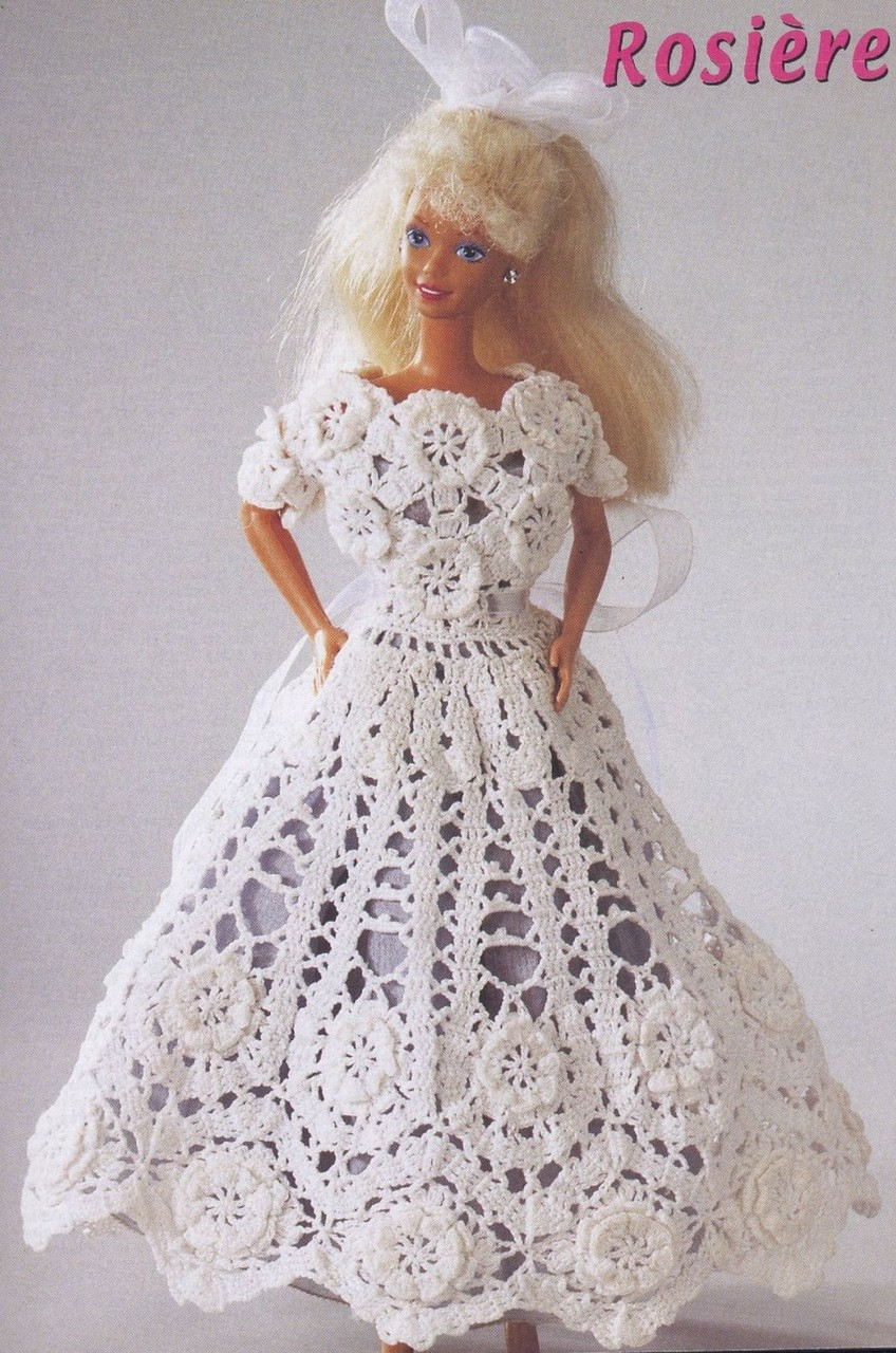 钩织芭比娃娃衣服,17厘米芭比娃娃衣钩织教程