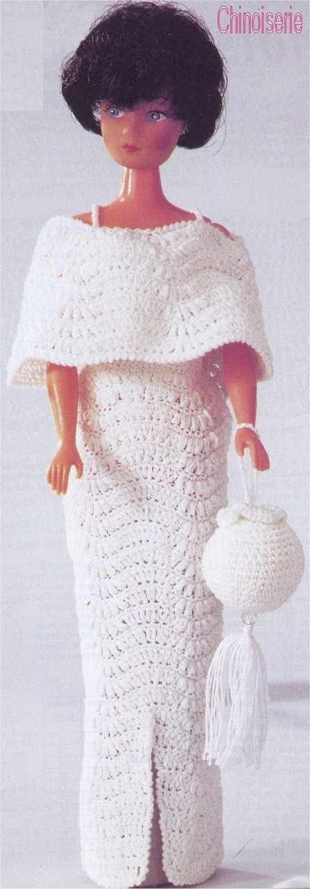 钩织芭比娃娃衣服,17厘米芭比娃娃衣钩织教程