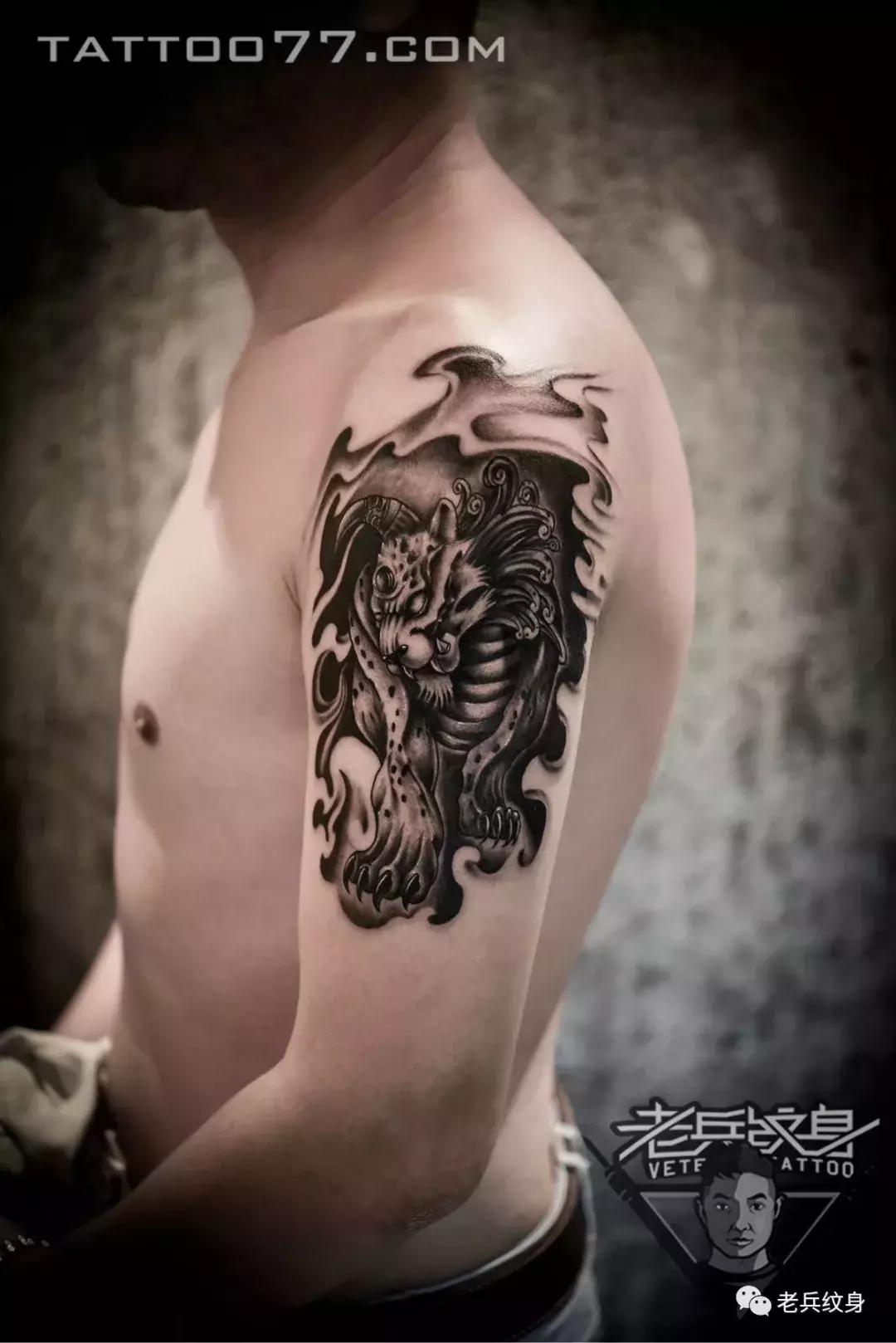 老兵纹身工作室的纹身结果,老兵纹身小臂手稿大全
