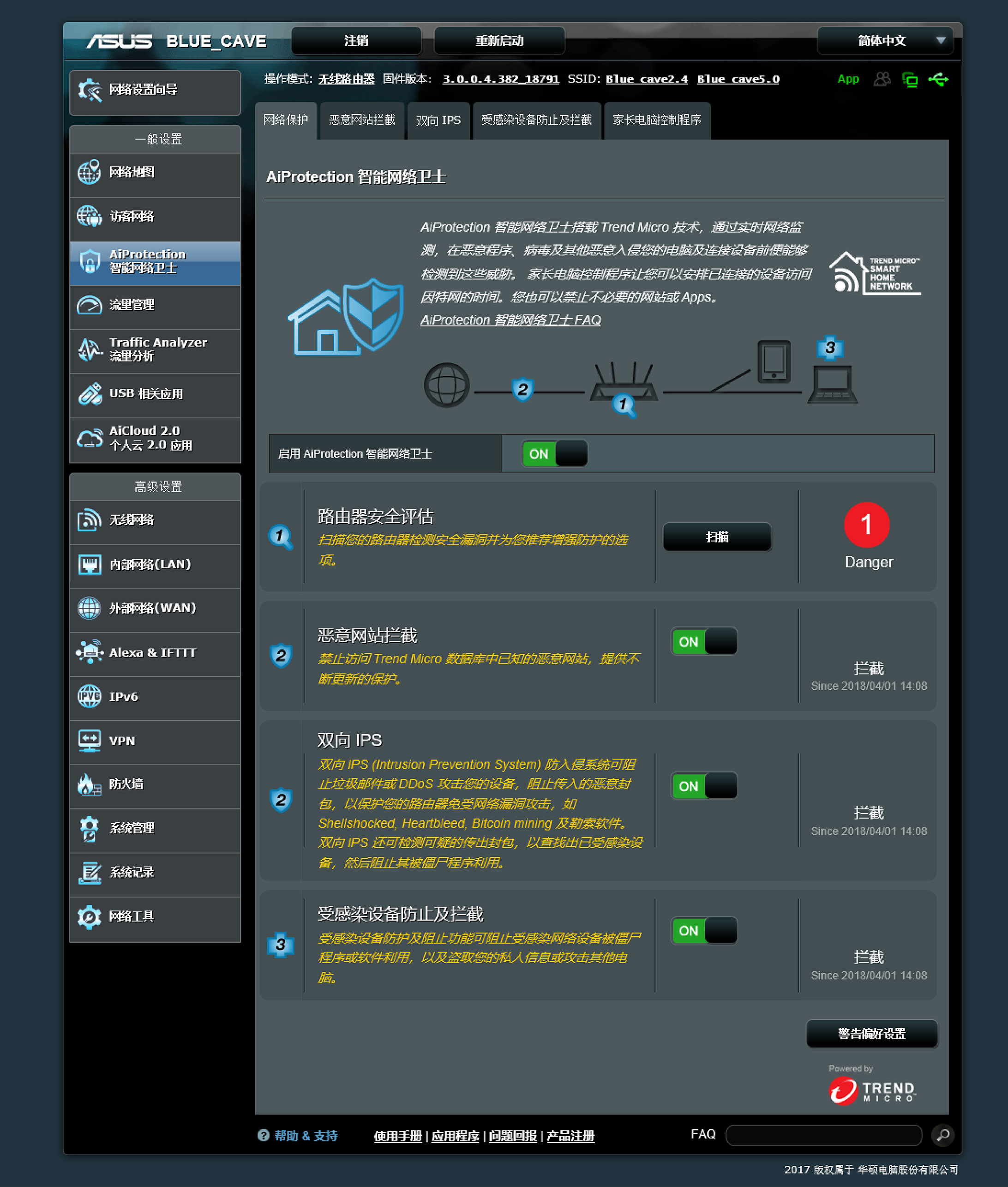 华硕路由器蓝色长亮,华硕路由器谷歌云