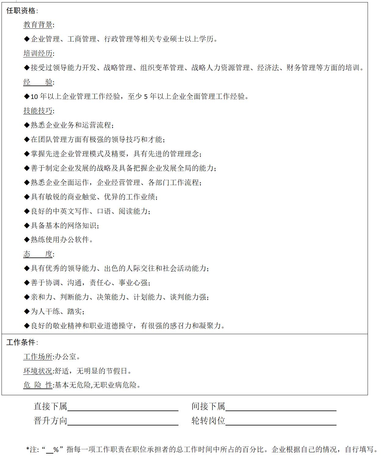 核心岗位职责说明书,工作岗位及岗位职责大全