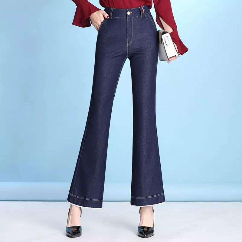 天丝显瘦高腰裤,天丝裤俏皮阔腿牛仔裤