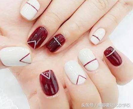 简约中国风几何图案,美甲简单大方又好看款式