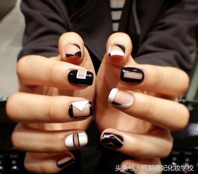 简约中国风几何图案,美甲简单大方又好看款式