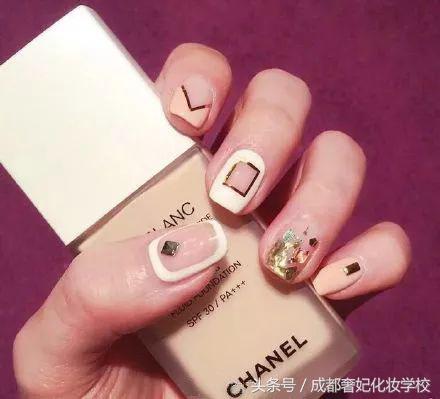 简约中国风几何图案,美甲简单大方又好看款式