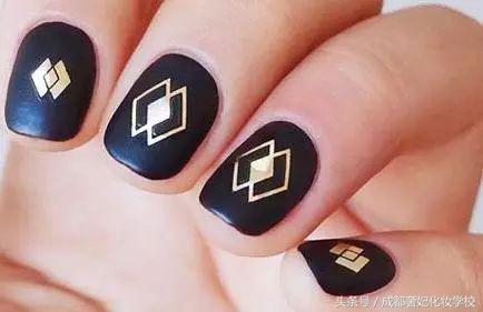 简约中国风几何图案,美甲简单大方又好看款式