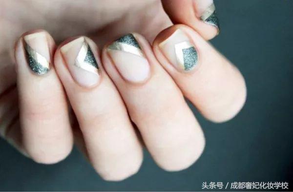 简约中国风几何图案,美甲简单大方又好看款式