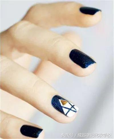 简约中国风几何图案,美甲简单大方又好看款式