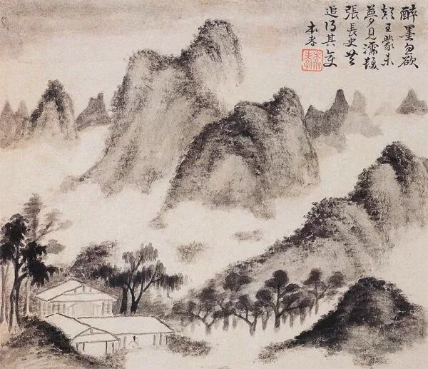 老来泓颖不嫌枯，扫落云山淡欲无。翻笑为霖手颠倒，最分明