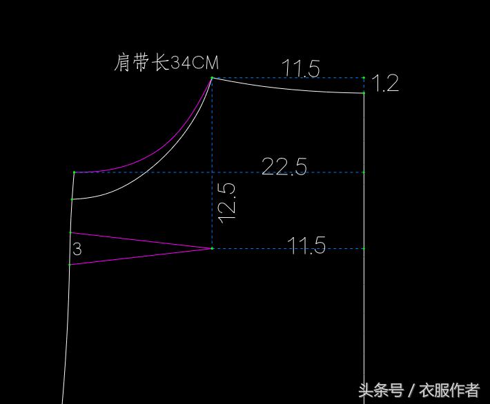 宽松款桑蚕丝落肩袖连衣裙纸样,复古宽松雪纺连衣裙纸样